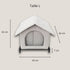 Abri pour chat extérieur en tissu blanc taille L, structure surélevée avec dimensions 42 cm de largeur et hauteur, offrant un espace spacieux et isolé pour protéger le chat du froid et de l’humidité.