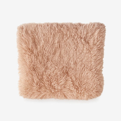 Coussin intérieur en peluche beige pour maison pour chat extérieur hiver, doux et isolant.