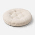 Coussin rond pour panier suspendu de chat en peluche crème avec rembourrage moelleux, conçu pour un confort doux et apaisant.
