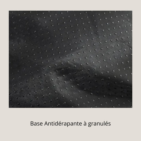 Base antidérapante à granulés du coussin rond pour chat, offrant une bonne stabilité sur le sol.