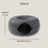Dimensions du donut pour chat gris foncé (taille M) : diamètre 60 cm, hauteur 27 cm.