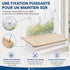 Hamac de fenêtre pour chat beige avec 4 ventouses haute adhérence et câbles en acier, offrant une fixation stable sans perçage et une housse lavable.