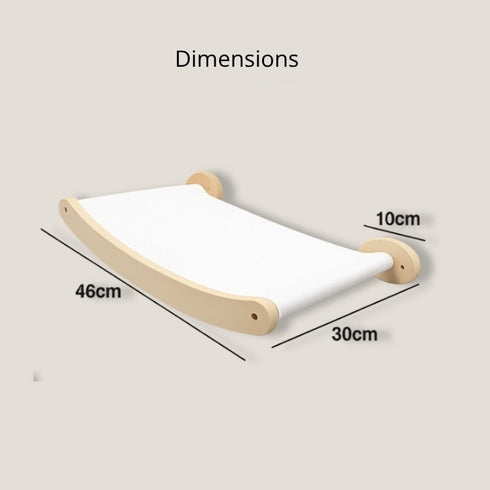 Dimensions du hamac mural pour chat en bois et tissu, 46 × 30 cm