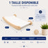 Guide des dimensions du hamac mural pour chat avec structure en bois et toile blanche, format 46 x 30 cm, adapté aux chats jusqu’à 7 kg.