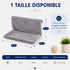 Guide des dimensions du hamac de radiateur pour chat en peluche grise, format 46 x 30 x 25 cm, conçu pour offrir un couchage chaud et confortable.
