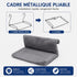 Hamac de radiateur pour chat gris avec cadre métallique pliable, conçu pour une installation rapide et un rangement facile au quotidien.
