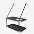 Hamac ventouse noir double pour chat avec deux plateformes suspendues et fixation renforcée pour fenêtre.
