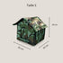 Maison pour chat extérieur hiver camouflage vert, taille S, dimensions compactes.