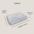 Matelas pour chat gris en peluche, taille M, dimensions 50 × 40 cm avec une épaisseur de 5 cm pour un couchage confortable et isolant.