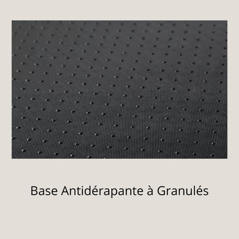 Base antidérapante à granulés du nid pour chat, surface noire texturée pour une meilleure stabilité.