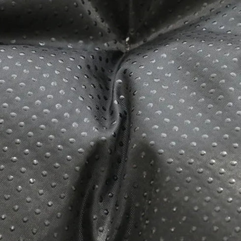 Base antidérapante du panier chaud pour chat avec revêtement en tissu gris à picots pour une meilleure stabilité au sol.