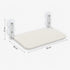 Perchoir de fenêtre pour chat en tissu beige avec dimensions indiquées : 50 cm de longueur, 30 cm de profondeur et 21 cm de hauteur.