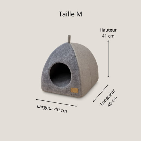 Dimensions taille M de la niche pour chat intérieur grise