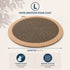 Tapis griffoir pour chat taille L de 60 cm de diamètre, en carton ondulé avec bordure beige, durable et idéal pour les chats de grande taille.