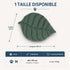 Dimensions visibles sur l’image du tapis de sol pour chat en forme de feuille verte, couchage de 68 × 50 cm recommandé pour chats jusqu’à 6 kg.